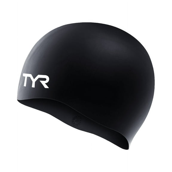 TYR Adult Fit Wrinkle Free Silicone Swim Cap - Black