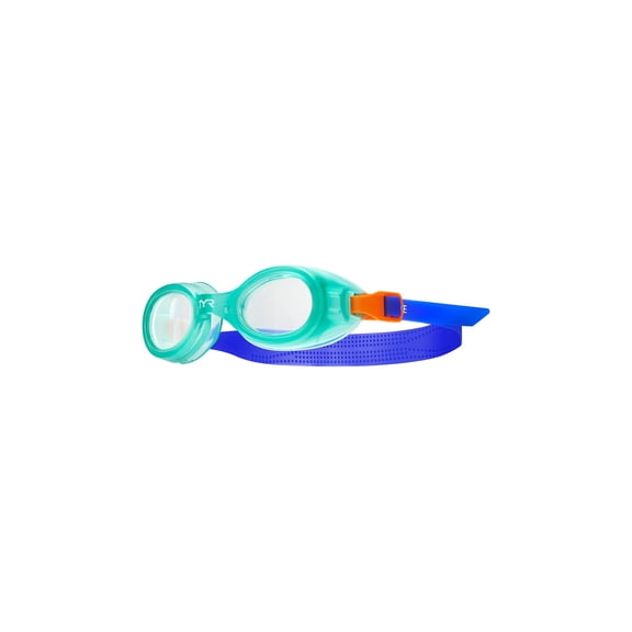 TYR Kids Aqua Blaze Goggles - Beginner Swim Goggles for Children, Green/Orange