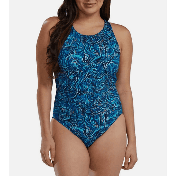 TYR BLUE MULTI PRINT WOMEN'S ONE PIECE SWIMSUIT BLUE MEDIUM
