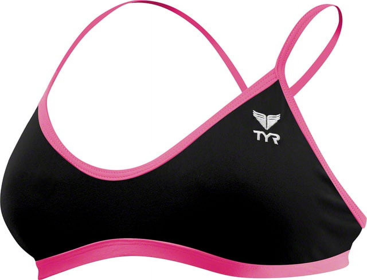 TYR Bikini Trinity Top Black/Pink LG