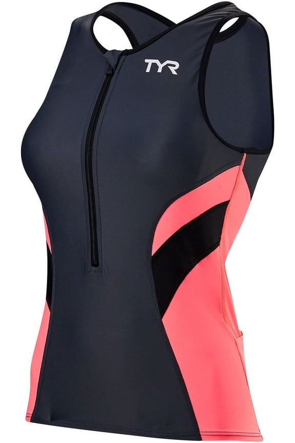 Competitor Singlet Multi-Sport Top - Gray/Coral, Sleeveless, Women's, Small