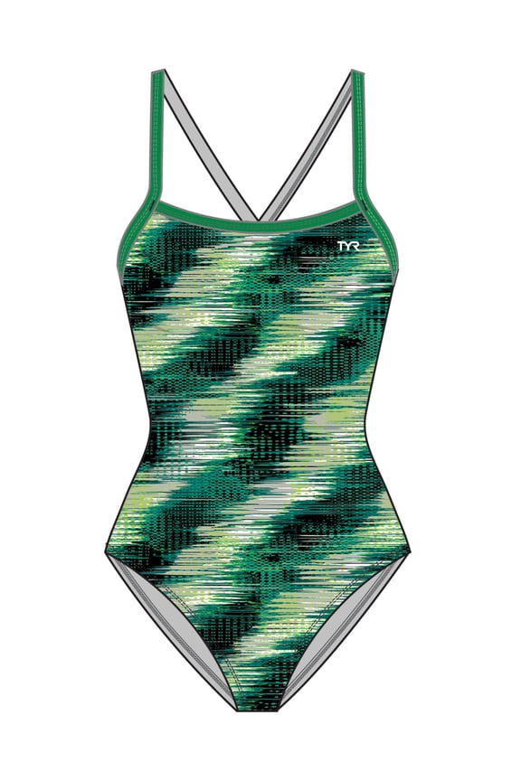 Girls Surge Diamonfit One Piece Swimsuit (Green, 24)