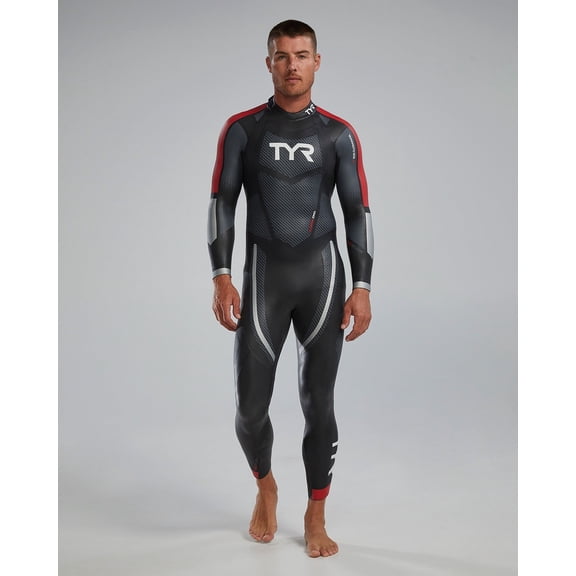 TYR HCAFM6A717M MenS Hurricane Wetsuit Cat 5 Silver/RED M