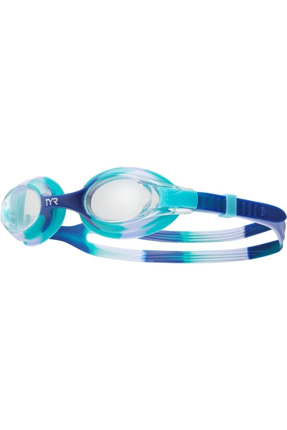 Kids Swim Goggles Swimple Tie Dye,Unisex Swimming Goggles for Boys and Girls, Ages 3-10, Anti Fog, UV Protection, Comfortable Fit, Adjustable Strap, Clear/Purple/Teal, One Size