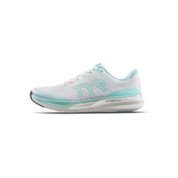 TYR SR-1 Tempo Unisex Running Athletic Shoes, White/Aqua, Lightweight Performance Sneakers