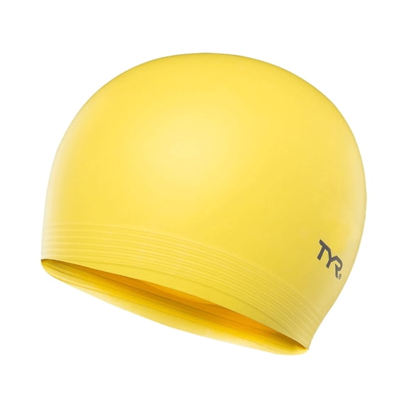 TYR Latex Adult Swim Cap - Training and Recreational Swimming Cap, Durable Latex Construction, Yellow