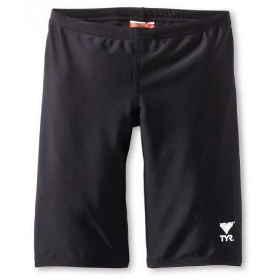 TYR Sport Boys' Solid Jammer Swim Suit,Black,26