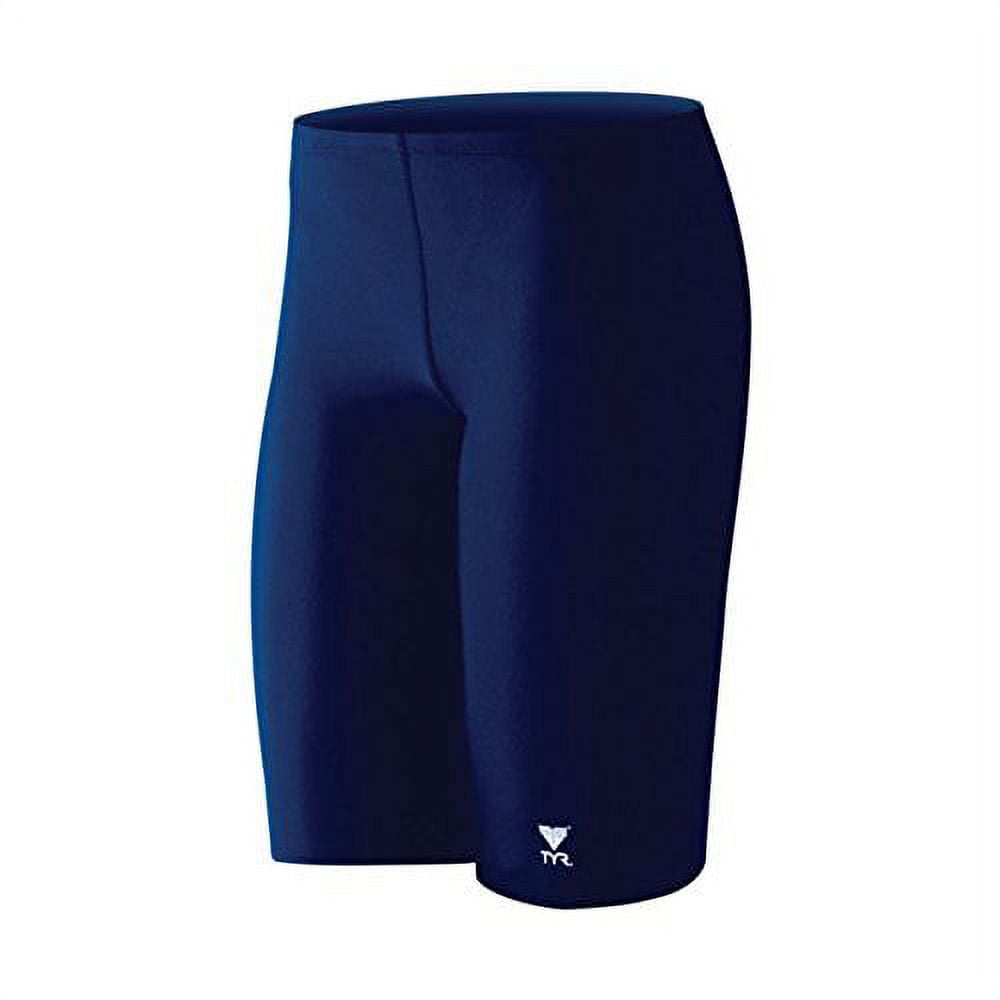 TYR Sport Boys' Solid Jammer Swim Suit,Navy,28