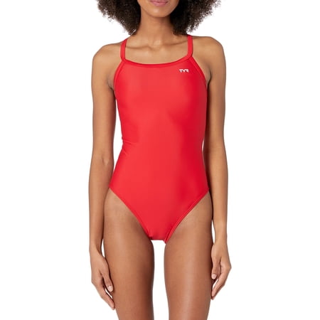 TYR Sport Women's Solid Diamondback Swimsuit, Red, 42