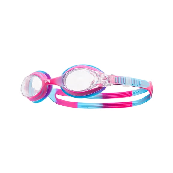 TYR Swimple Kids' Swim Goggles – Youth Goggles with Anti-Fog, UV Protection, Adjustable Fit, Pink/Blue - Mirrored
