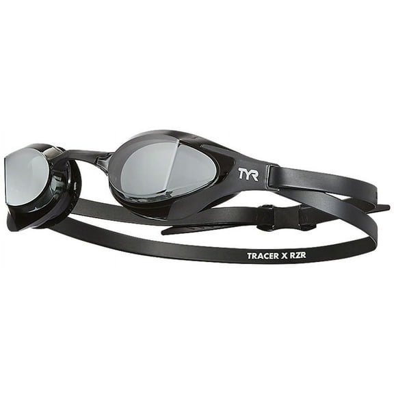 TYR Tracer X RZR Racing Adult Swim Goggles - Black/Black, Smoke Lens