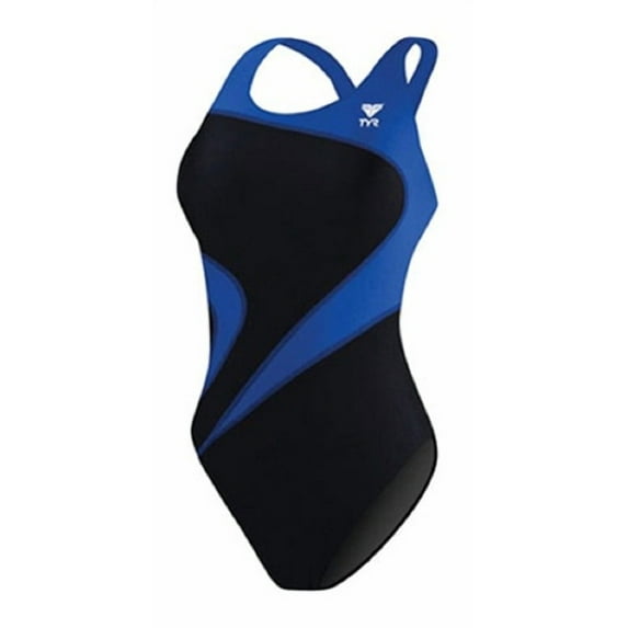 TYR Adult Alliance T Splice Maxback Swimsuit 32 Black Blue