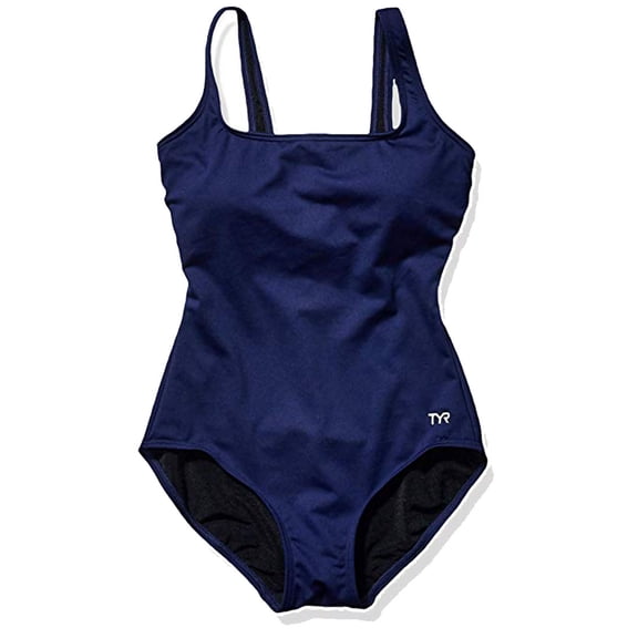 TYR Women's Aqua Solid Controlfit Swimwear, Navy, 18