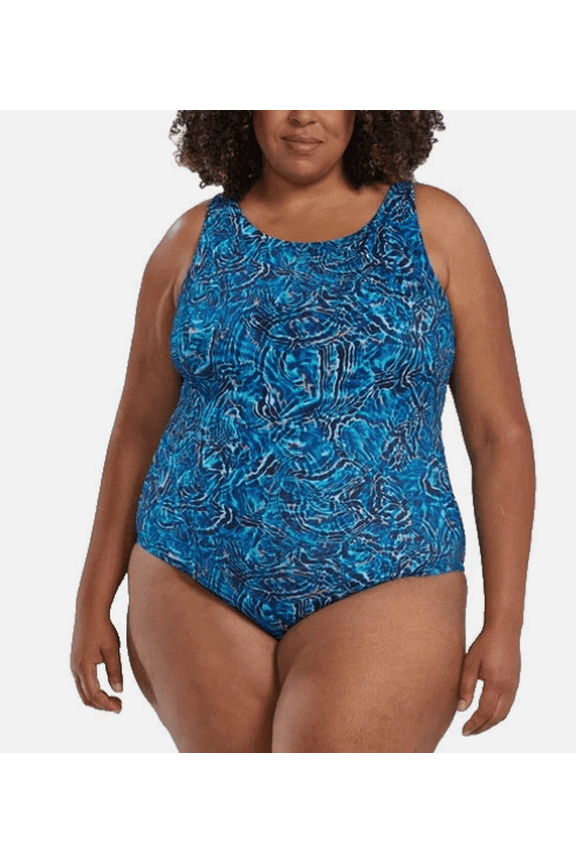 Women's One Piece Swimsuit Blue XXL