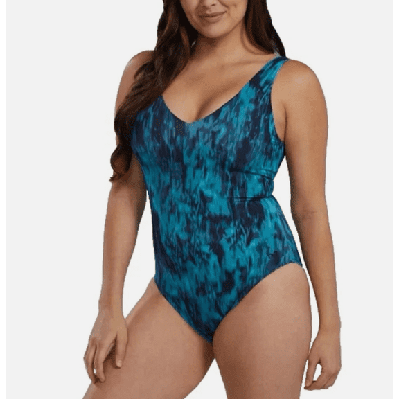 TYR Women's One Piece Swimsuit Green Size XL Soft Removable Cups