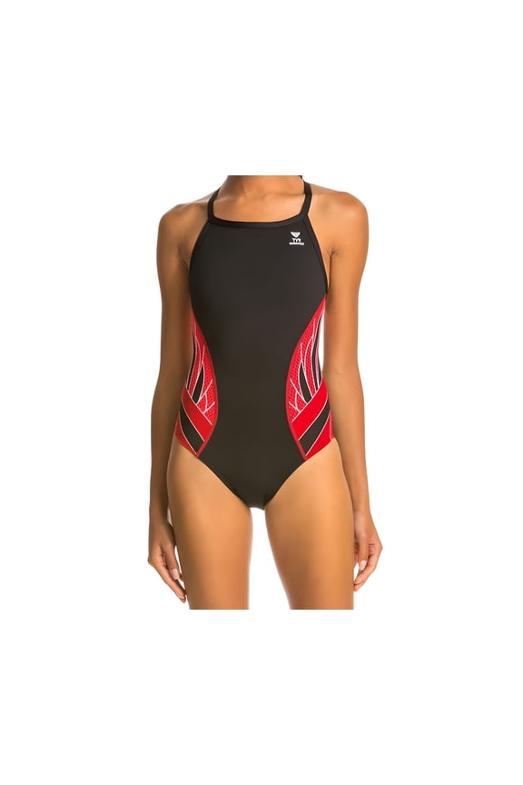 Women's Phoenix Diamond Shape One Piece Swimsuit, Red, 24