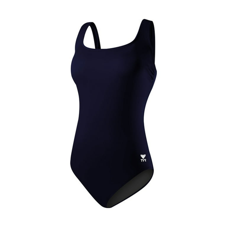 TYR Women's Solid Aqua Controlift One Piece Swimsuit, Blue, 24 