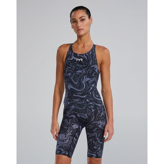 TYR Women's Thresher Hyperblitz Open Back Swimsuit Competitive Racing One Piece Swimwear, FINA Approved