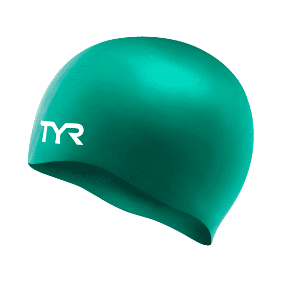 TYR Silicone Swim Cap for Men and Women – Wrinkle-Free, Durable & Tear Resistant, Low Drag Training & Competition Cap, Green