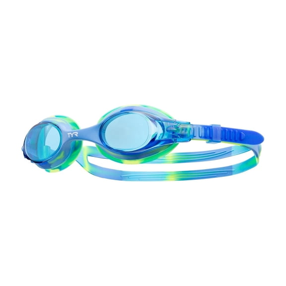 TYR Youth Fit Swimple Non-Mirrored Swim Goggle, Blue and Pink Tie Dye, Multipack, 2 Pack