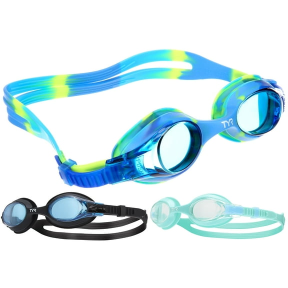TYR Youth Fit Swimple Non-Mirrored Swim Goggle, Multicolor, Multipack, 3 Pack