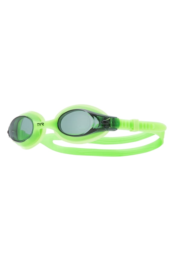 Swimple Kids' Swim Goggles Youth Goggles with Anti-Fog, UV Protection, Adjustable Fit, Smoke/Fluorescent Green