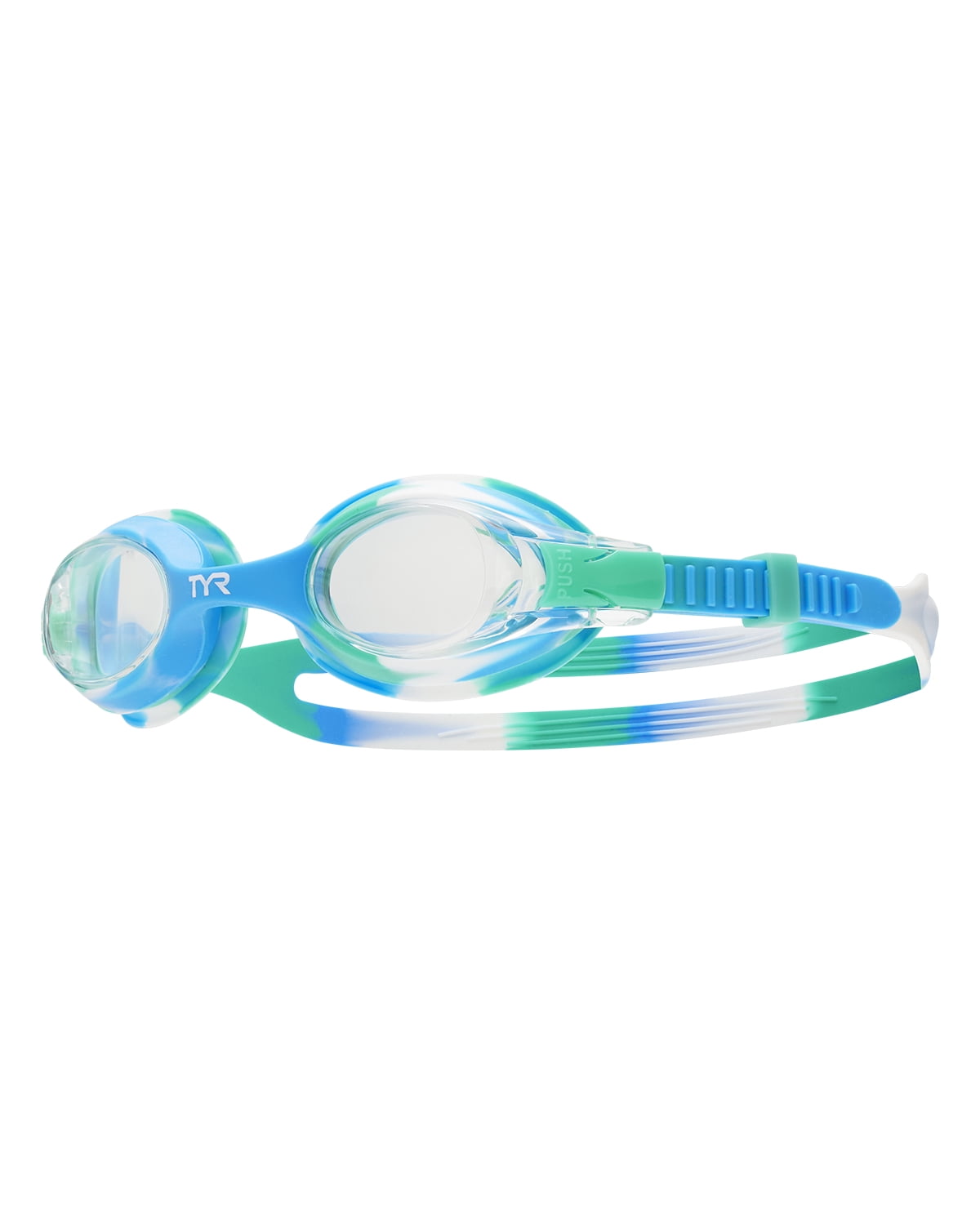 TYR Youth Fit Swimple Tie Dye Non-Mirrored Goggle - Blue/Teal