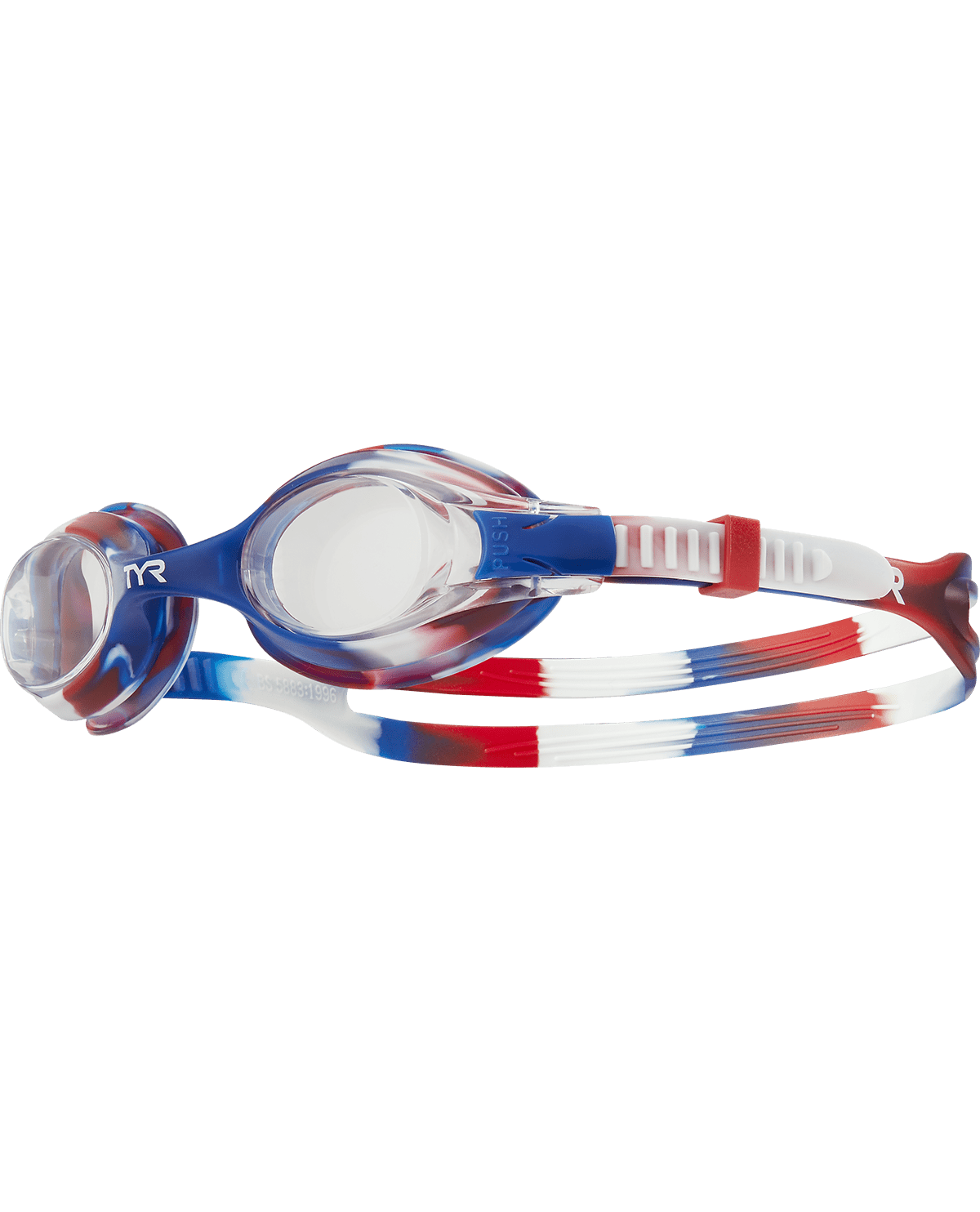 TYR - Lentes Para Natación - Niños - Swimple Tie Dye - Clear/Rasp/Green