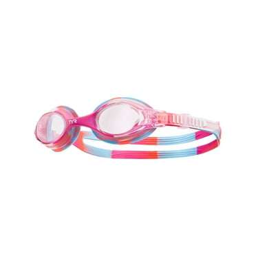 TYR Youth Fit Swimple Non-Mirrored Swim Goggle - Pink/White