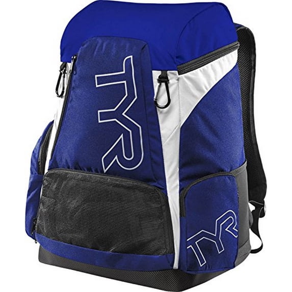 TYR Alliance 45L Backpack: Royal/White