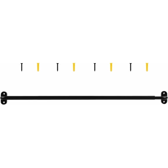 TYRON 1 Pack Screwed Sash Curtain Rod Adjustable 18-30 Inch, 3/8 In. Diameter, French Door Rods, Cafe Window (Black)