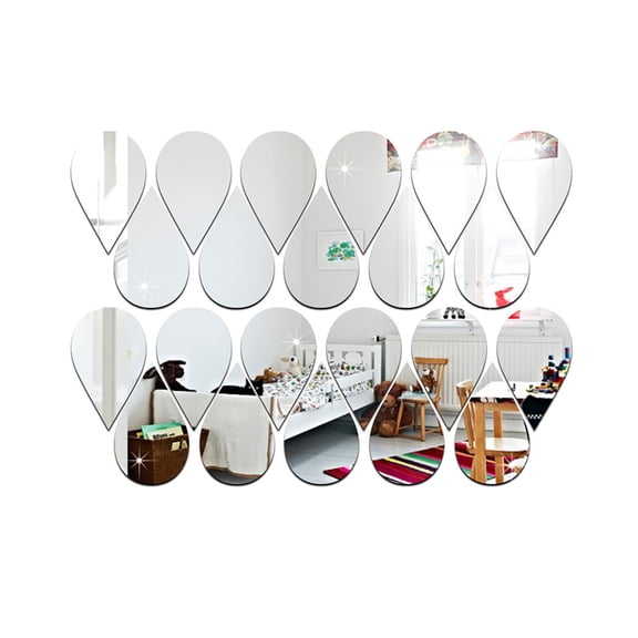 TYShandao Acrylic Mirror Wall Stickers with Raindrops, 22 Pieces