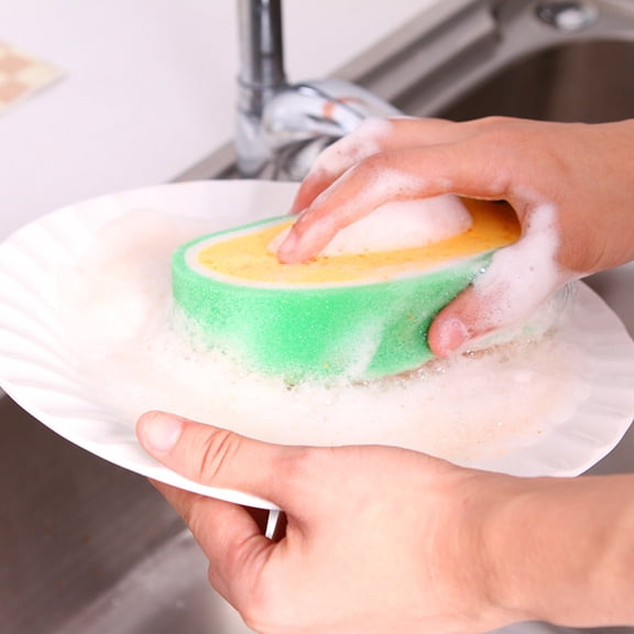 TYShandao Kitchen Cleaning Brush, Fruit-Shaped Thickened Sponge, Scouring Pad, Multi-Functional Stain Remover and Cleaning Dish Sponge