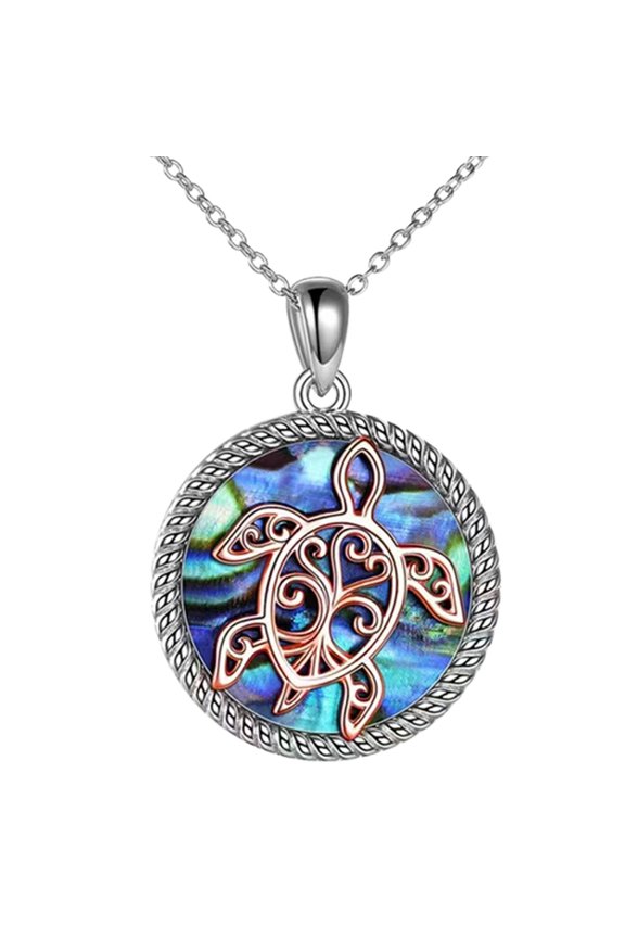 Shell Fragment Turtle Heart Pendant Necklace for Women