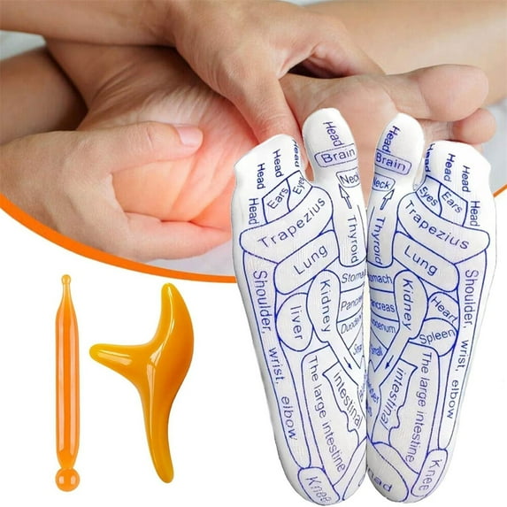 TYTSPEASY Sock Set Socks With Massage Tool Acupressure Foot Massage Socks Foot Socks (Women’s Version) Back Scratcher Knot Massage Tool Skin Scraper For Body 盆底肌锻炼器 Wilding Gua Sha