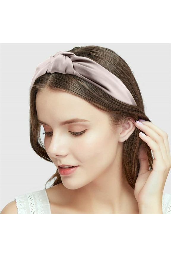 Solid Color Satin Knot Headband For Women's Fashion And Function Perfume Para Mujer Small Rubberbands For Hair Bun Holders For Women'S Hair Under A Dollar Items Red Hair Bows For Women