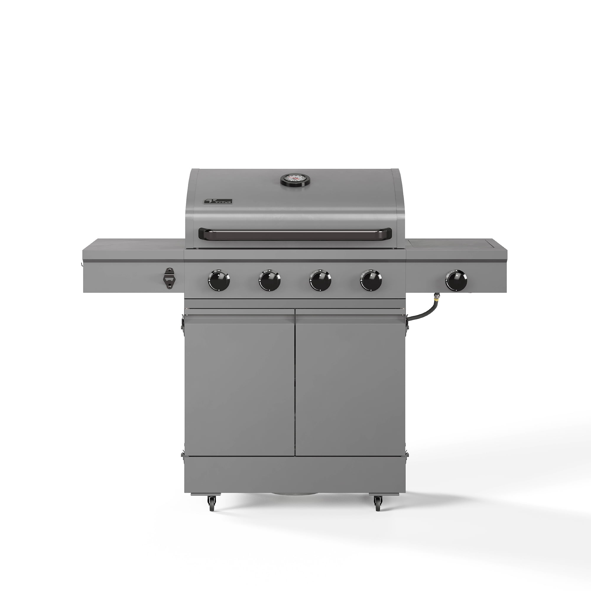 TYTUS Anaheim 5-Burner Propane Gas Grill Outdoor Cooking, 48,000 BTU Grill & 12,000 BTU Side Burner, 719 sq. in. Cooking Area, Enclosed Storage, Porcelain-Enameled Cast Iron Grates, Quick Assembly