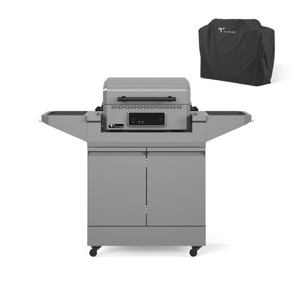 TYTUS Emberwood Electric Grill and Griddle with Grill and Prep Cart and Cover