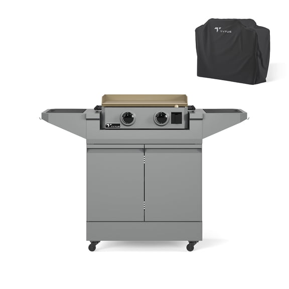 TYTUS Emberwood Gas Griddle with Grill and Prep Cart and Cover