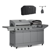 TYTUS Modular Duo with 4-Burner Gas Grill and Gas Pizza Oven with Grill Light and Cover