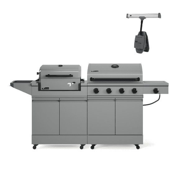 TYTUS Modular Grilling Collection 4-Burner Gas Grill, Charcoal Grill with Cart, and Grill Light