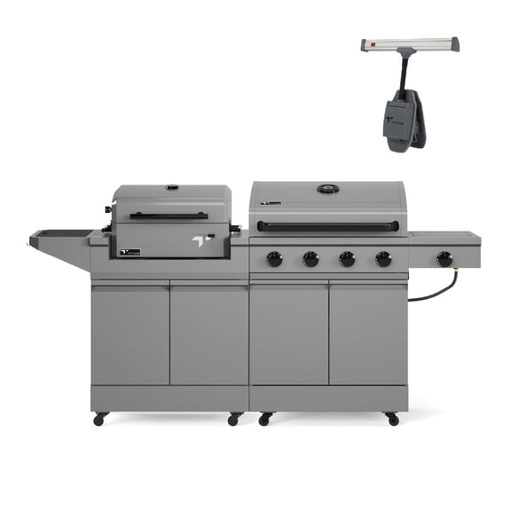 TYTUS Modular Grilling Collection 4-Burner Gas Grill, Charcoal Grill with Cart, and Grill Light