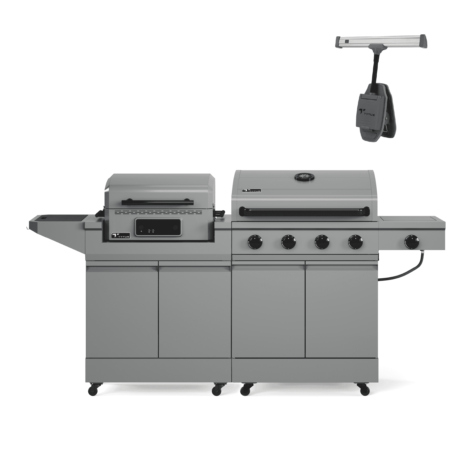 TYTUS Modular Grilling Collection 4-Burner Gas Grill, Electric Grill & Griddle with Cart, and Grill Light