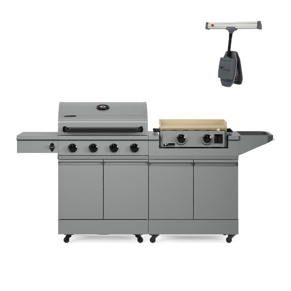 TYTUS Modular Grilling Collection 4-Burner Gas Grill, Gas Griddle with Cart, and Grill Light