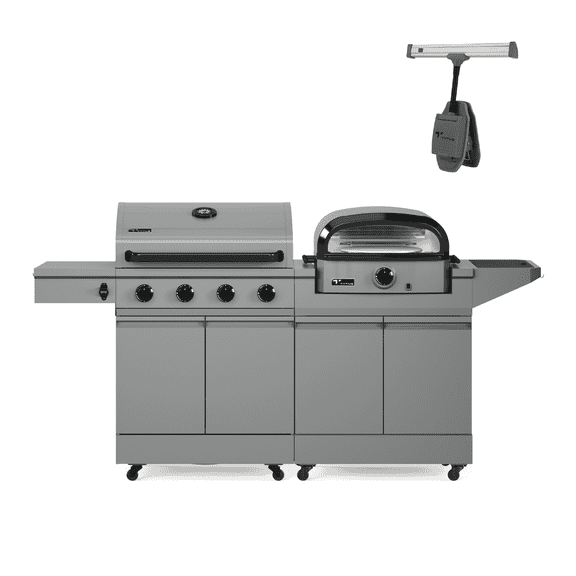 TYTUS Modular Grilling Collection 4-Burner Gas Grill, Pizza Oven with Cart, and Grill Light