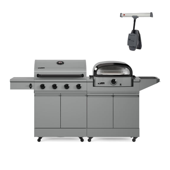 TYTUS Modular Grilling Collection 4-Burner Gas Grill, Pizza Oven with Cart, and Grill Light