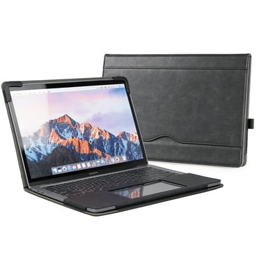 TYTX Compatible with MacBook Air Leather Case 13 Inch 2021 2020 2019 2018 (A2337 A2179 A1932) Laptop Sleeve Protective Folio Book Cover,Black