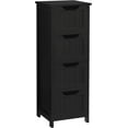 thumbnail image 1 of TYUIOP Bathroom Floor Cabinet, Wooden Side Storage Organizer, 4 Drawers Free-Standing Cabinet for Bathroom/Hallway/Living Room, Black, 1 of 10