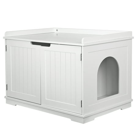 TYUIOP Cat Litter Box Enclosure Furniture, Cat Washroom, Hidden Litter Box Cover, Cabinet for Large Cat, Dog Proof Cat Litter Boxes, Hideaway Litter Box, Cat House White