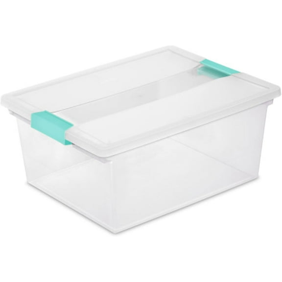 TYUIOP Clip Box, Stackable Clear Plastic Bins with Latching Lids, Large - Writing, Arts or Crafts Supplies Storage Containers for Home, Office, Classroom and Workshop Organization 8 Pack Deep